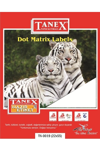 Tanex Sürekli Form Etiket 3172 Lİ 22x55 TN 0019