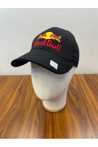 Red Bull Nakışlı Siyah Renk Pamuklu Gabardin Cap Şapka Siyah