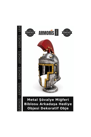 Metal Şövalye Miğferi Biblosu Arkadaşa Hediye Objesi Dekoratif Obje