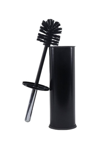 Siyah Renkli Paslanmaz Pedallı 12 Lt Çöp Kovası - Klozet Fırçası 2'li Banyo Seti Siyah