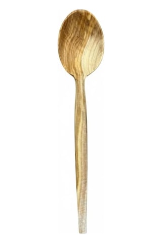 Doğal Zeytin Ağacı, El Yapımı Servis Kaşığı, 27 Cm, Ahşap, Kahverengi, Bpa Free, 1 Adet