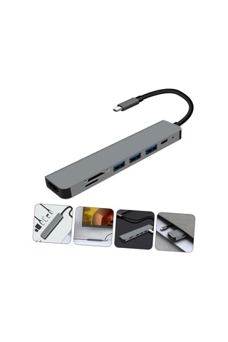 Dizüstü Bilgisayar Kolaylığı İçin Genişleme Bağlantı Noktası Usb Hub Usb Usb 3.0 Hızlı Şarj Video Çıkışı