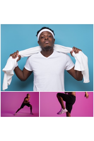 2li Erkek Spor Saç Bandı Kafabandı Esnek Futbol İddialı 2li Siyah