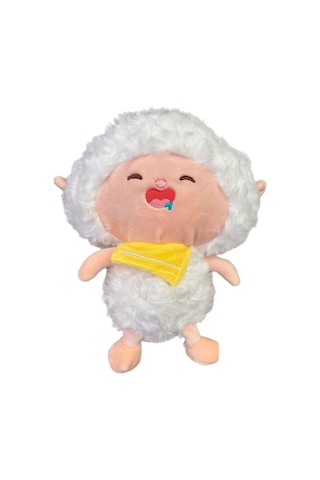 Sevimli Uyku Arkadaşım Kuzu Peluş Oyuncak 25 Cm Beyaz