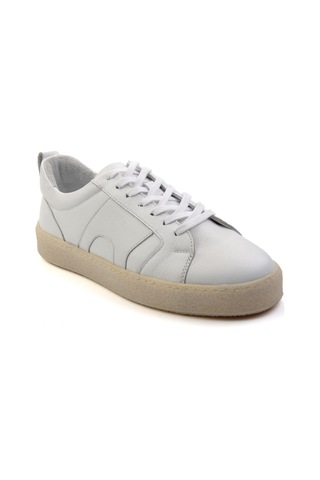 Beyaz Hakiki Deri Erkek Sneaker E01442500643 Beyaz
