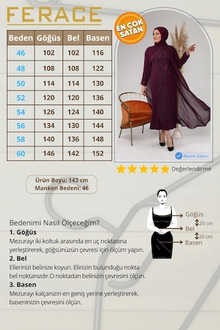 Ferace Kadin Buyuk Beden İşlemeli Ve Desenli Abiye Takım Elbise 001