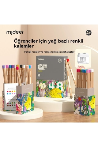 Tuomeng Çocuk Renkli Kalem Yağlıboya Sanat Seti Kroki Kurşun Yaratıcı Eleman Renk Kurşun 36 Renk Md6186 Beyaz