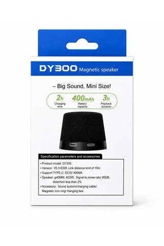 Dy300 Mini Bluetooth Hoparlör Mıknatıslı Kompakt Taşınabilir Ses