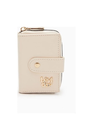 Levidor Fermuarlı Kadın Cüzdan - Krem Krem