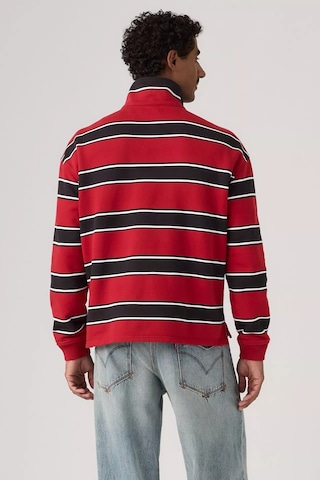 Levi's Çizgili % 100 Pamuk Yarım Fermuarlı Dik Yaka Sweat Erkek Sweat 0083x-0002 Kırmızı