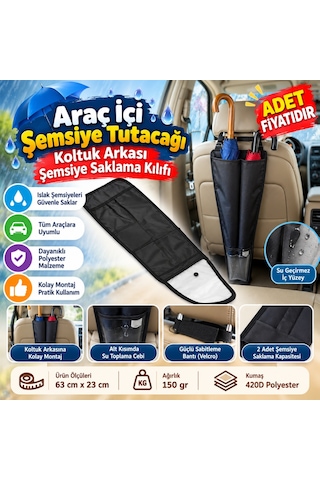 Kahveci.store Araç İçi Şemsiye Tutacağı Koltuk Arkası Şemsiye Saklama Kılıfı Adet Fiyatıdır 22 Standart