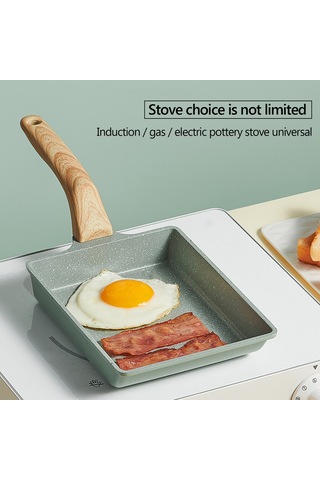 Hangfox Kare Mutfak Tava, Tamamlayıcı Isı Dağıtımı, Kaymaz Kaplama, Elektrikli Ve Gaz Ocakları Uyumlu, Çok Amaçlı Yumurta Ve Gofret Pişirme Çok Renkli