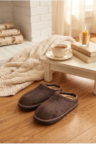 Relaxa Kadın Peluş Ev Terliği, Yumuşak Kürklü,yumuşak Tabanlı, Sıcak Kışlık Terlik Kahverengi