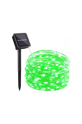 Borayris Güneş Enerjili Solar 7 Metre Peri Led Yeşil Renk Dış Ortam 8 Çeşit Yanma Modu