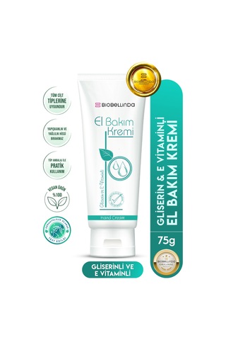 Doğal Nemlendirici El Bakım Kremi Gliserinli & E Vitaminli 75 Ml Vegan