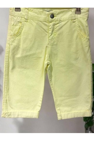 Zekids Erkek Çocuk Dokuma Kapri Şort-10726 Sarı