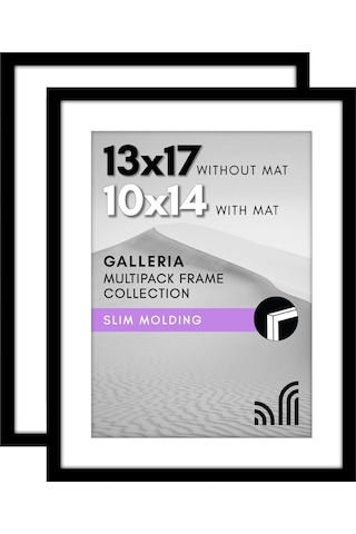 Americanflat 33x43 Cm Poster Çerçevesi 2'li Set, Siyah, Pleksiglas Kapaklı, 25x36 Cm Mat İle Veya 33x43 Cm Matsız Ku