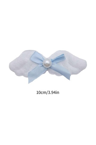 Tüylü Melek Kanadı Fiyonk Saç Yan Tokası El Yapımı Perçem Tokası Saç Tokası Kız Kadın Zarif Toka Kadife Kumaş Başlıkbeyaz Çok Renkli