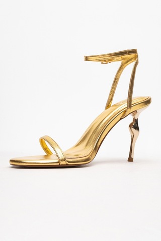 Jasmin Altın Cilt Tek Bantlı Kadın Topuklu Ayakkabı Altın