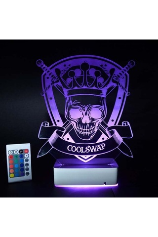 Kişiye Özel Kral Iskelet 3D Led Lamba