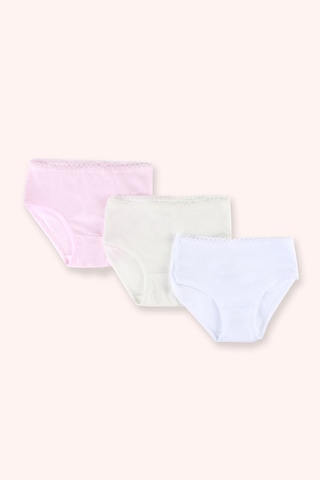 Panço Kız Çocuk Motifli 3'lü Slip Seti Renkli