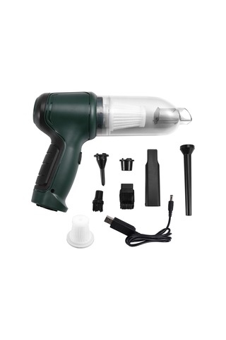 Crackedice Mini El Tipi Elektrikli Süpürge Kablosuz Araba Elektrikli Süpürgesi Taşınabilir Yeşil