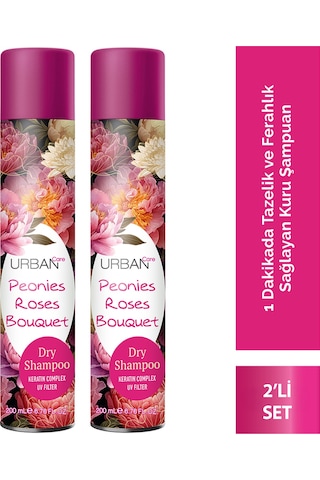 Peonies Roses Bouquet Hacimlendirici Kuru Şampuan Seti 2x200ml- Vegan - Uv Korumalı
