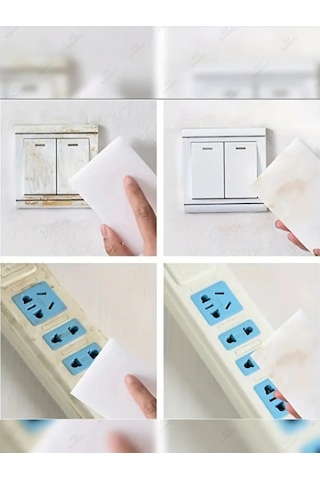 Mucit Home 3 Adet Melamin Sünger, Çizik Giderici Sünger, Duvar Temizleme Süngeri, Silgi Sünger, Sihirli Sünger