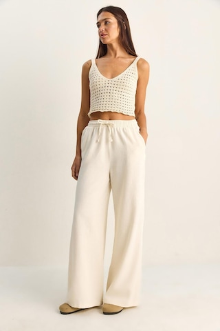 Shade Kadın Beli Lastikli Cep Detaylı Bol Keten Pantolon Yp5562 60286109 - Krem