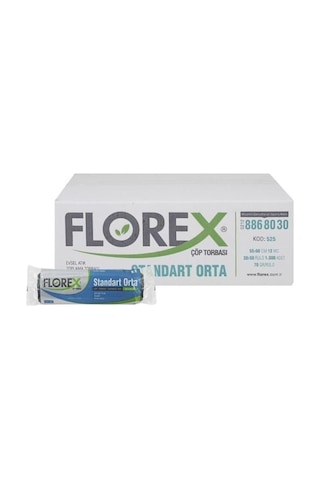 Florex Standart Orta Boy Çöp Torbası 50 Adet Siyah 55 x 60 CM