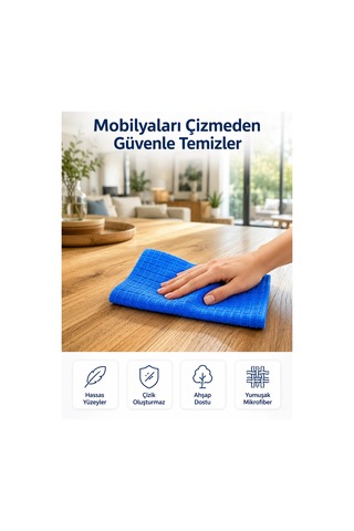 Profesyonel Mikrofiber Temizlik Bezi Çok Amaçlı Yüksek Emici Çizmeyen Temizlik Bezi 40x40 Cm Diğer
