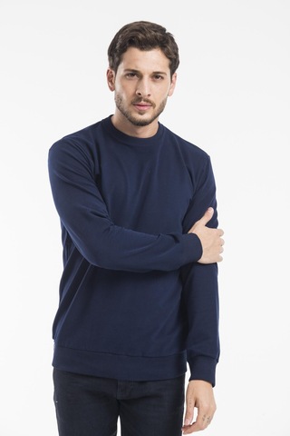 Süperlife Erkek Bisiklet Yaka Regular Fit İnce Sweatshirt Spr 20k30 NAVY