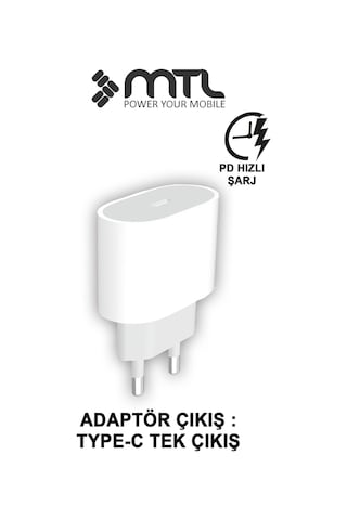20w Pd Qc 4.0 Destekli Type-c Çıkışlı Adaptör + Type-c To Lightning Kablo Hızlı Şarj Seti Mt1703 99970423