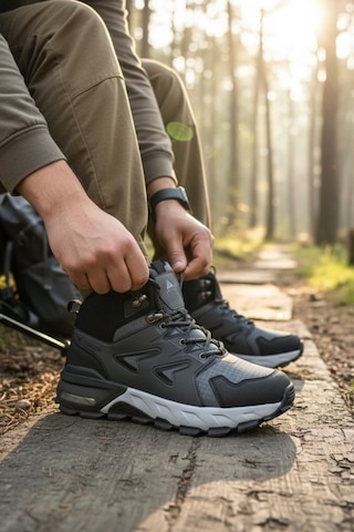 Enoch Erkek Waterproof Su Geçirmez Hava Tabanlı Outdoor Trekking Ve Doğa Botu Siyah - Gri