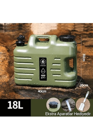 Shufa Açık Su Konteyneri Piknik Kamp Içme Kova Depolama Taşıyıcı Yeşil 18 L