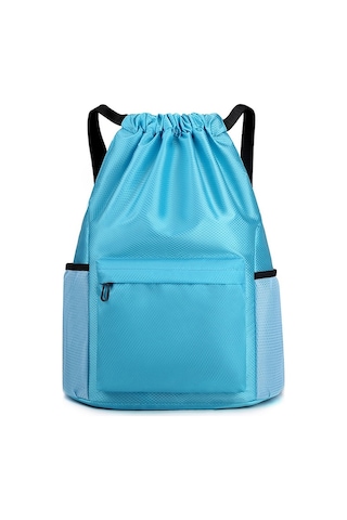 Fortunelane Mini Spor Çanta - Outdoor Antreman Ve Fitness İçin Vücut Suyu Ve Kuru Bölmeli Drawstring Sırt Çantası Göl Mavisi Mavi