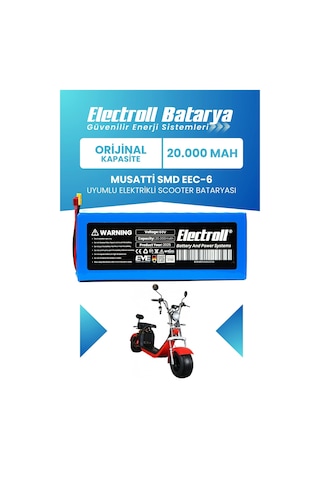 Musatti Smd Eec-6 Uyumlu Batarya Orijinal Kapasite 60v 20ah Elektrikli Scooter Bataryası Çok Renkli