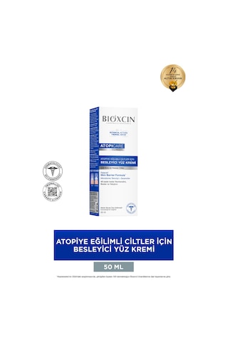 Bioxcin Atopicare Yüz Kremi 50 ml – Atopik Ciltler İçin Niacinamide ve Seramid İçerikli Besleyici Krem