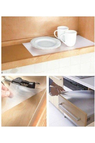 Şeffaf Raf Örtüsü Dolap Içi Kaydırmaz Örtü 45 Cm X 10 M N1135499 Çok Renkli