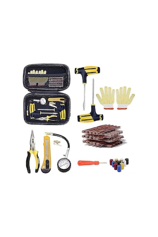 Ranyeek Otomobil Lastik Tamir Seti - 15 Parça, Vakum Lastikler İçin Hızlı Tamir, Dayanıklı Malzeme, Taşınabilir Kutuda