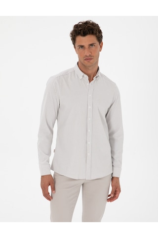 Pierre Cardin Erkek Vizon Gömlek Desenli 50311396-vr052 Vizon