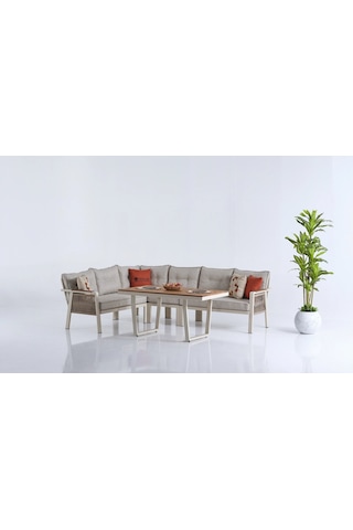 Artemis Plus Bahçe Balkon Köşe Takımı Krem