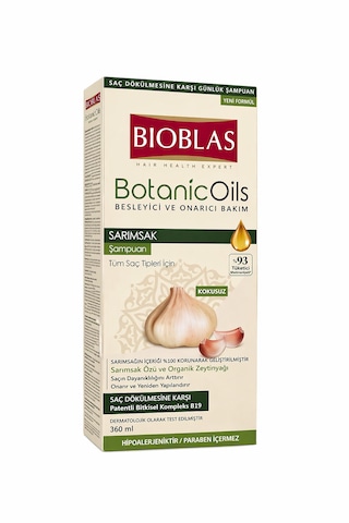 Bioblas Botanic Oils Sarımsak Şampuan 360 Ml Kokusuz Bitkisel Bakım Şampuanı Tüm Saç Tipleri