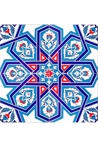 Armada Çini 20x20 Cm Ac 72 Selçuk Yıldızı Sarı Geometrik Çini Karo
