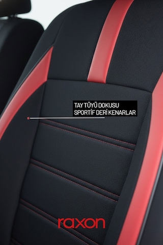 Neptun Plus Serisi Tay Tüyü Kumaş Oto Koltuk Kılıfı Tam Set Airbag Uyumlu Lüks Araç Koltuk Kılıfı Kırmızı
