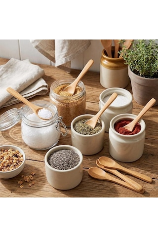 Lexroo 12 Li Bambu Mini Kaşık Seti 13 Cm, Baharat, Bal, Reçel, Kahve, Servis Kaşığı 12 Adet