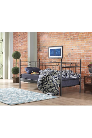 Bedliga Alpas Daybed Ferforje Metal Tek Kişilik Karyola 90X200