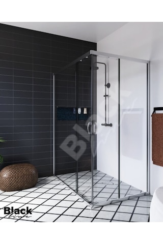 Blackline Dikdörtgen Kromaj Renk Köşe 5 Mm Temperli Cam H:190 Şeffaf