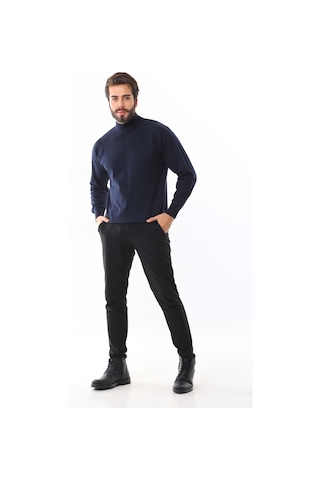Ersin Triko Erkek Yarım Balıkçı Yaka Yün Kazak 4115 Lacivert
