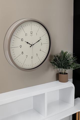 Kumbeji İnce Çizgili Duvar Saati 50cm Açık